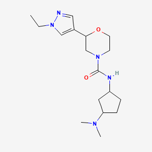 molecular formula C17H29N5O2 B6698851 N-[3-(dimethylamino)cyclopentyl]-2-(1-ethylpyrazol-4-yl)morpholine-4-carboxamide 