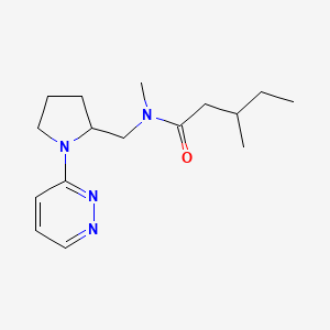molecular formula C16H26N4O B6698888 N,3-dimethyl-N-[(1-pyridazin-3-ylpyrrolidin-2-yl)methyl]pentanamide 
