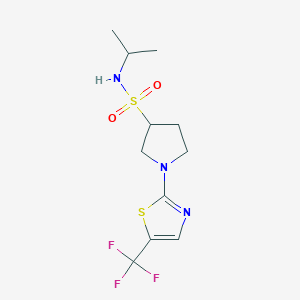 molecular formula C11H16F3N3O2S2 B6698929 N-propan-2-yl-1-[5-(trifluoromethyl)-1,3-thiazol-2-yl]pyrrolidine-3-sulfonamide 
