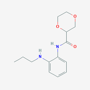 molecular formula C14H20N2O3 B6698953 N-[2-(propylamino)phenyl]-1,4-dioxane-2-carboxamide 