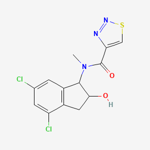 molecular formula C13H11Cl2N3O2S B6698961 N-(4,6-dichloro-2-hydroxy-2,3-dihydro-1H-inden-1-yl)-N-methylthiadiazole-4-carboxamide 