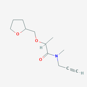 molecular formula C12H19NO3 B6698975 N-methyl-2-(oxolan-2-ylmethoxy)-N-prop-2-ynylpropanamide 