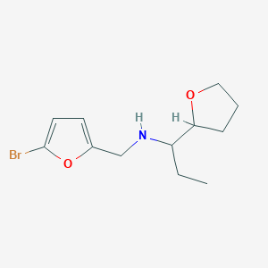 molecular formula C12H18BrNO2 B6699021 N-[(5-bromofuran-2-yl)methyl]-1-(oxolan-2-yl)propan-1-amine 