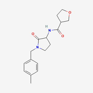 molecular formula C17H22N2O3 B6699091 N-[1-[(4-methylphenyl)methyl]-2-oxopyrrolidin-3-yl]oxolane-3-carboxamide 