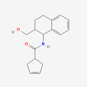molecular formula C17H21NO2 B6699123 N-[2-(hydroxymethyl)-1,2,3,4-tetrahydronaphthalen-1-yl]cyclopent-3-ene-1-carboxamide 