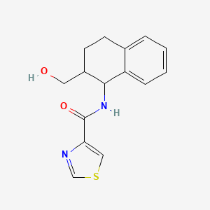 molecular formula C15H16N2O2S B6699126 N-[2-(hydroxymethyl)-1,2,3,4-tetrahydronaphthalen-1-yl]-1,3-thiazole-4-carboxamide 