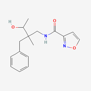 molecular formula C16H20N2O3 B6699129 N-(2-benzyl-3-hydroxy-2-methylbutyl)-1,2-oxazole-3-carboxamide 