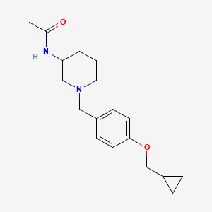 molecular formula C18H26N2O2 B6699137 N-[1-[[4-(cyclopropylmethoxy)phenyl]methyl]piperidin-3-yl]acetamide 