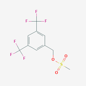 molecular formula C10H8F6O3S B066993 3,5-Bis(trifluoromethyl)benzyl methanesulphonate CAS No. 183551-51-1