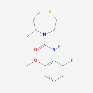molecular formula C14H19FN2O2S B6699305 N-(2-fluoro-6-methoxyphenyl)-5-methyl-1,4-thiazepane-4-carboxamide 