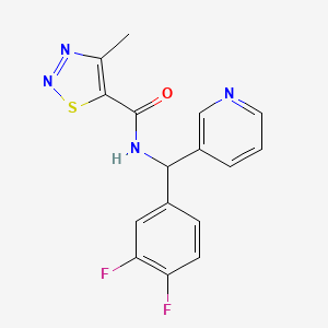 molecular formula C16H12F2N4OS B6699419 N-[(3,4-difluorophenyl)-pyridin-3-ylmethyl]-4-methylthiadiazole-5-carboxamide 