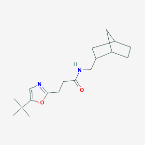 molecular formula C18H28N2O2 B6699526 N-(2-bicyclo[2.2.1]heptanylmethyl)-3-(5-tert-butyl-1,3-oxazol-2-yl)propanamide 
