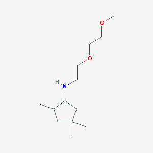 molecular formula C13H27NO2 B6699565 N-[2-(2-methoxyethoxy)ethyl]-2,4,4-trimethylcyclopentan-1-amine 