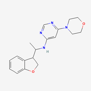 molecular formula C18H22N4O2 B6699699 N-[1-(2,3-dihydro-1-benzofuran-3-yl)ethyl]-6-morpholin-4-ylpyrimidin-4-amine 
