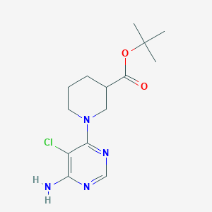 molecular formula C14H21ClN4O2 B6699752 Tert-butyl 1-(6-amino-5-chloropyrimidin-4-yl)piperidine-3-carboxylate 