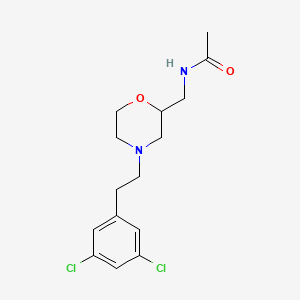 molecular formula C15H20Cl2N2O2 B6700172 N-[[4-[2-(3,5-dichlorophenyl)ethyl]morpholin-2-yl]methyl]acetamide 