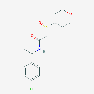 molecular formula C16H22ClNO3S B6700217 N-[1-(4-chlorophenyl)propyl]-2-(oxan-4-ylsulfinyl)acetamide 