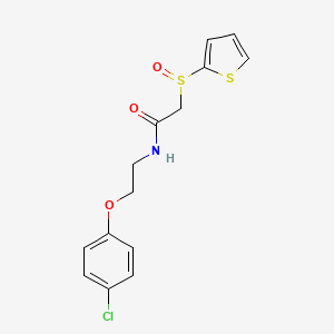 molecular formula C14H14ClNO3S2 B6700236 N-[2-(4-chlorophenoxy)ethyl]-2-thiophen-2-ylsulfinylacetamide 