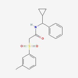 molecular formula C19H21NO3S B6700251 N-[cyclopropyl(phenyl)methyl]-2-(3-methylphenyl)sulfonylacetamide 