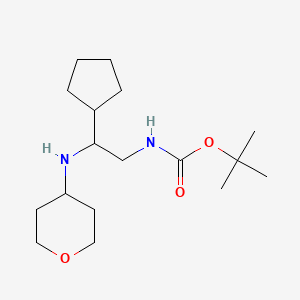molecular formula C17H32N2O3 B6700316 tert-butyl N-[2-cyclopentyl-2-(oxan-4-ylamino)ethyl]carbamate 