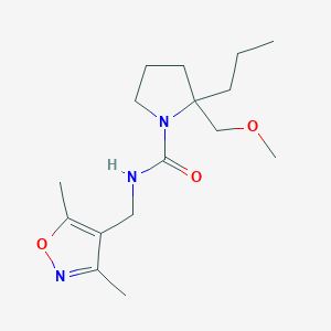 molecular formula C16H27N3O3 B6700320 N-[(3,5-dimethyl-1,2-oxazol-4-yl)methyl]-2-(methoxymethyl)-2-propylpyrrolidine-1-carboxamide 