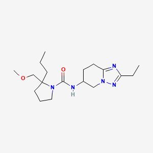 molecular formula C18H31N5O2 B6700378 N-(2-ethyl-5,6,7,8-tetrahydro-[1,2,4]triazolo[1,5-a]pyridin-6-yl)-2-(methoxymethyl)-2-propylpyrrolidine-1-carboxamide 