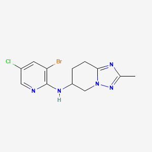 molecular formula C12H13BrClN5 B6700462 N-(3-bromo-5-chloropyridin-2-yl)-2-methyl-5,6,7,8-tetrahydro-[1,2,4]triazolo[1,5-a]pyridin-6-amine 