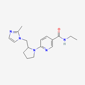 molecular formula C17H23N5O B6700496 N-ethyl-6-[2-[(2-methylimidazol-1-yl)methyl]pyrrolidin-1-yl]pyridine-3-carboxamide 