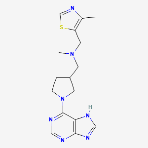 molecular formula C16H21N7S B6700571 N-methyl-N-[(4-methyl-1,3-thiazol-5-yl)methyl]-1-[1-(7H-purin-6-yl)pyrrolidin-3-yl]methanamine 
