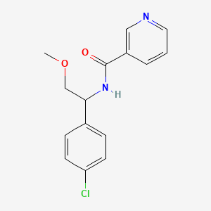 molecular formula C15H15ClN2O2 B6700620 N-[1-(4-chlorophenyl)-2-methoxyethyl]pyridine-3-carboxamide 