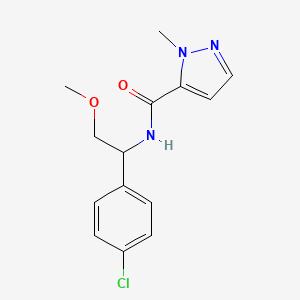 molecular formula C14H16ClN3O2 B6700625 N-[1-(4-chlorophenyl)-2-methoxyethyl]-2-methylpyrazole-3-carboxamide 