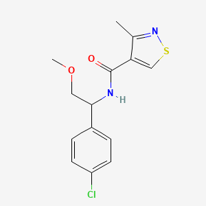 molecular formula C14H15ClN2O2S B6700638 N-[1-(4-chlorophenyl)-2-methoxyethyl]-3-methyl-1,2-thiazole-4-carboxamide 