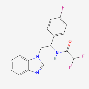 molecular formula C17H14F3N3O B6700697 N-[2-(benzimidazol-1-yl)-1-(4-fluorophenyl)ethyl]-2,2-difluoroacetamide 
