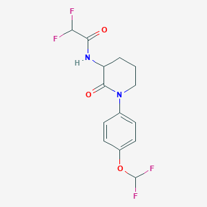 molecular formula C14H14F4N2O3 B6700709 N-[1-[4-(difluoromethoxy)phenyl]-2-oxopiperidin-3-yl]-2,2-difluoroacetamide 