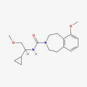 molecular formula C18H26N2O3 B6700721 N-(1-cyclopropyl-2-methoxyethyl)-6-methoxy-1,2,4,5-tetrahydro-3-benzazepine-3-carboxamide 