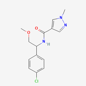 molecular formula C14H16ClN3O2 B6700731 N-[1-(4-chlorophenyl)-2-methoxyethyl]-1-methylpyrazole-4-carboxamide 