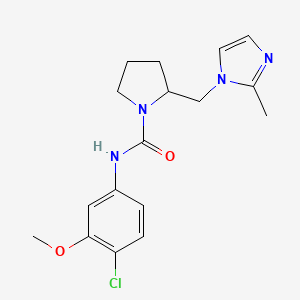 molecular formula C17H21ClN4O2 B6700786 N-(4-chloro-3-methoxyphenyl)-2-[(2-methylimidazol-1-yl)methyl]pyrrolidine-1-carboxamide 