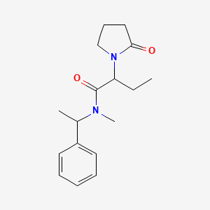 molecular formula C17H24N2O2 B6700868 N-methyl-2-(2-oxopyrrolidin-1-yl)-N-(1-phenylethyl)butanamide 