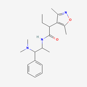 molecular formula C20H29N3O2 B6700884 N-[1-(dimethylamino)-1-phenylpropan-2-yl]-2-(3,5-dimethyl-1,2-oxazol-4-yl)butanamide 