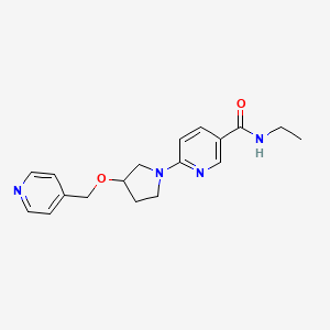 molecular formula C18H22N4O2 B6701056 N-ethyl-6-[3-(pyridin-4-ylmethoxy)pyrrolidin-1-yl]pyridine-3-carboxamide 