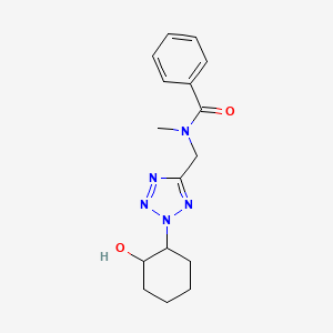 molecular formula C16H21N5O2 B6701108 N-[[2-(2-hydroxycyclohexyl)tetrazol-5-yl]methyl]-N-methylbenzamide 