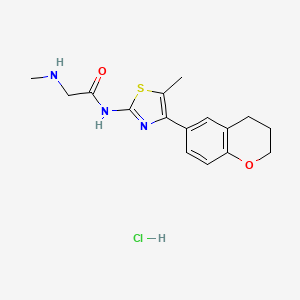 molecular formula C16H20ClN3O2S B6701193 N-[4-(3,4-dihydro-2H-chromen-6-yl)-5-methyl-1,3-thiazol-2-yl]-2-(methylamino)acetamide;hydrochloride 