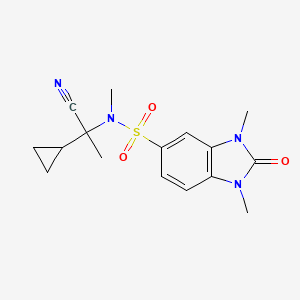 molecular formula C16H20N4O3S B6701235 N-(1-cyano-1-cyclopropylethyl)-N,1,3-trimethyl-2-oxobenzimidazole-5-sulfonamide 