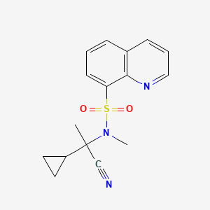 molecular formula C16H17N3O2S B6701243 N-(1-cyano-1-cyclopropylethyl)-N-methylquinoline-8-sulfonamide 