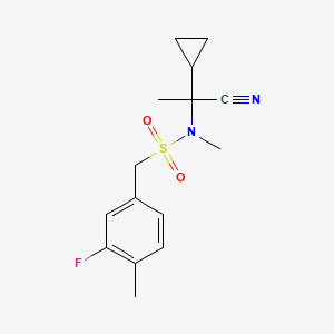 molecular formula C15H19FN2O2S B6701245 N-(1-cyano-1-cyclopropylethyl)-1-(3-fluoro-4-methylphenyl)-N-methylmethanesulfonamide 