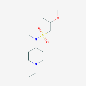 molecular formula C12H26N2O3S B6701324 N-(1-ethylpiperidin-4-yl)-2-methoxy-N-methylpropane-1-sulfonamide 