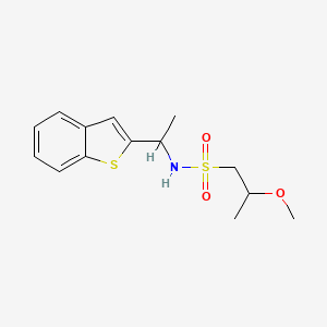 molecular formula C14H19NO3S2 B6701332 N-[1-(1-benzothiophen-2-yl)ethyl]-2-methoxypropane-1-sulfonamide 