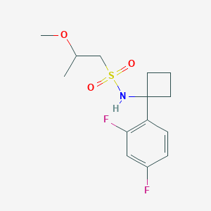 molecular formula C14H19F2NO3S B6701371 N-[1-(2,4-difluorophenyl)cyclobutyl]-2-methoxypropane-1-sulfonamide 