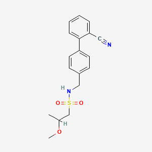 molecular formula C18H20N2O3S B6701373 N-[[4-(2-cyanophenyl)phenyl]methyl]-2-methoxypropane-1-sulfonamide 