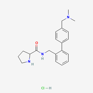 molecular formula C21H28ClN3O B6701422 N-[[2-[4-[(dimethylamino)methyl]phenyl]phenyl]methyl]pyrrolidine-2-carboxamide;hydrochloride 
